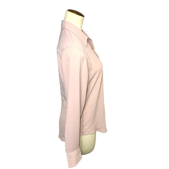 VIOLET + Claire Blush Pink Feminin Blouse Button Down Minimalist Flowy Top M - Picture 2 of 11